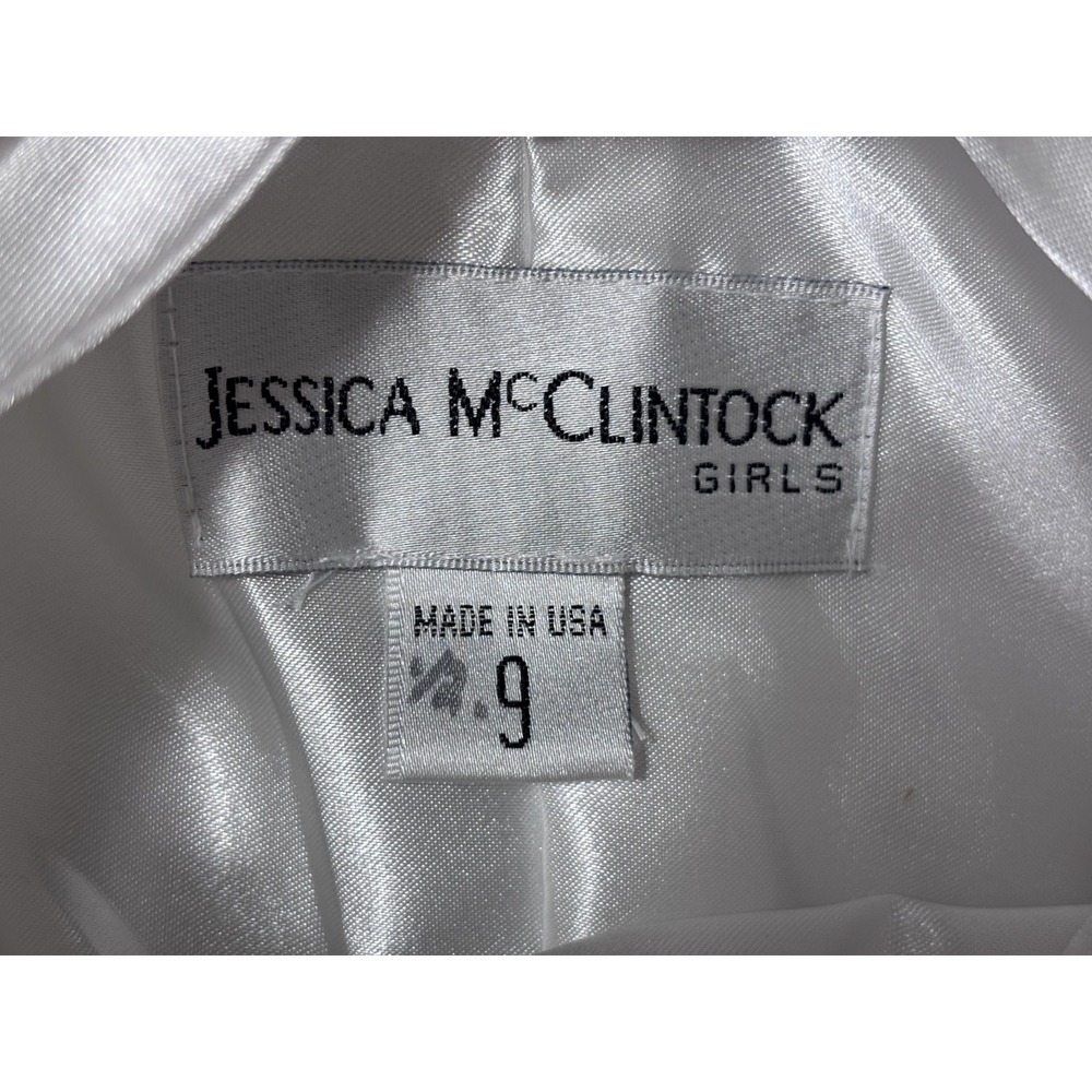 Jessica McClintock Vintage Mini Dress Women's 9 M White Y2K Prom Coquette Glam - Picture 6 of 8